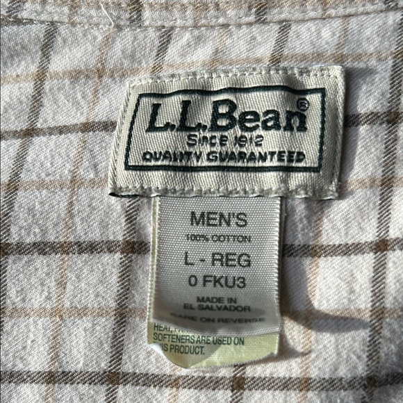 L.L. Bean Beige Plaid Men's Shirt - Picture 3 of 3